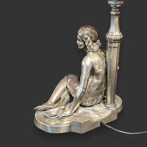 Art Deco Silver Plated Figural Lamp image-4