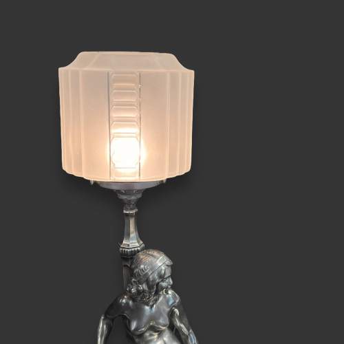 Art Deco Silver Plated Figural Lamp image-6