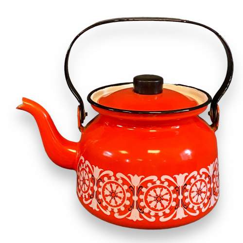 Kaj Franck Finel 1960s Red Enamel Teapot image-1