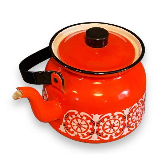 Kaj Franck Finel 1960s Red Enamel Teapot image-3