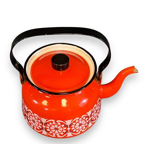 Kaj Franck Finel 1960s Red Enamel Teapot image-4