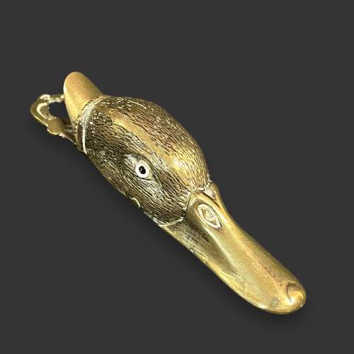 19th Century Brass Duck Head Clip image-1