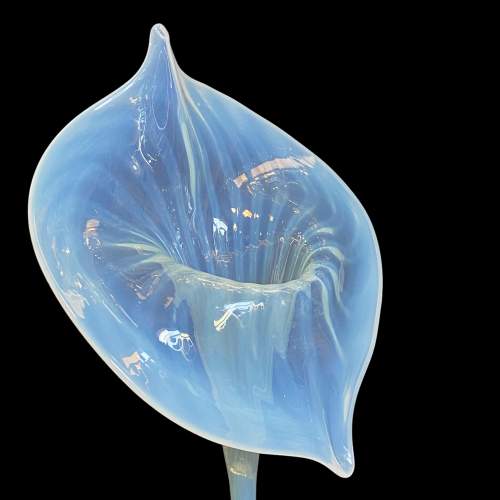 Art Nouveau Jack in the Pulpit Vaseline Glass Vase image-2