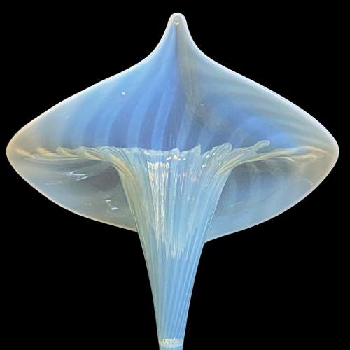 Art Nouveau Jack in the Pulpit Vaseline Glass Vase image-4