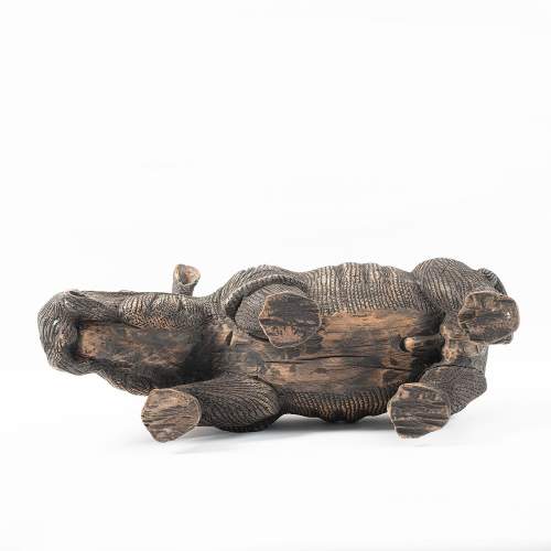 Large Well Carved African Hardwood Rhinoceros Sculpture image-6