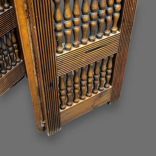 Early 20th Century Pitch Pine and Elm Four Fold Screen image-6