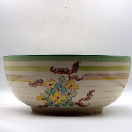 Clarice Cliff 1930s Art Deco Bizarre Hydrangea Fruit Bowl image-1