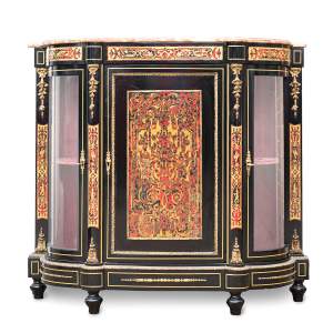 Early 20th Century Ebonised and Faux Boulle Credenza