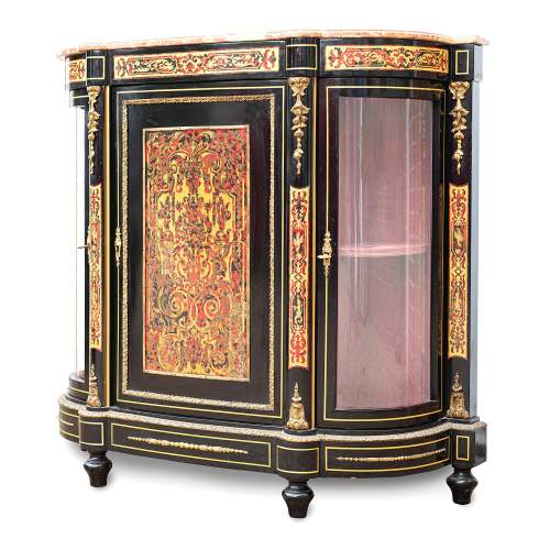 Early 20th Century Ebonised and Faux Boulle Credenza image-2