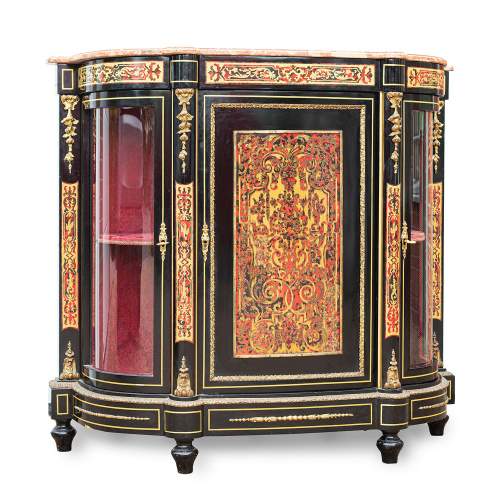 Early 20th Century Ebonised and Faux Boulle Credenza image-3