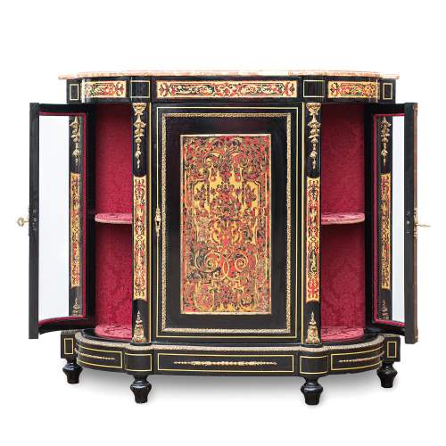 Early 20th Century Ebonised and Faux Boulle Credenza image-4