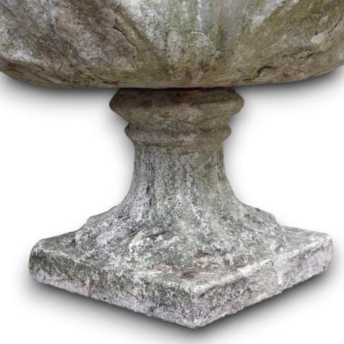 Antique 19th Century Weathered Stone Garden Planter Urn image-3