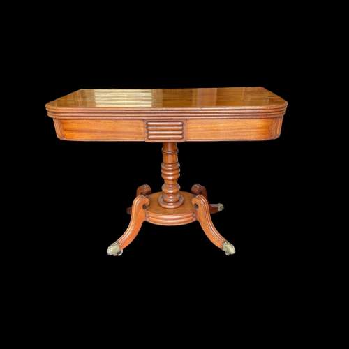 A Victorian Mahogany Fold Over Card Table image-1