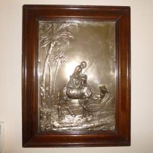 A WMF Metal Plaque with Camel and Rider