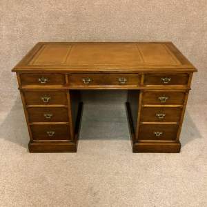 19th Century Oak 3 Piece Pedestal Desk