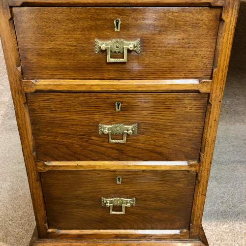 19th Century Oak 3 Piece Pedestal Desk image-4