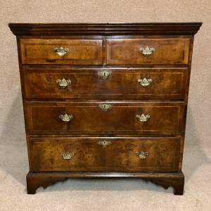 18th Century Figured Walnut Chest Of Drawers