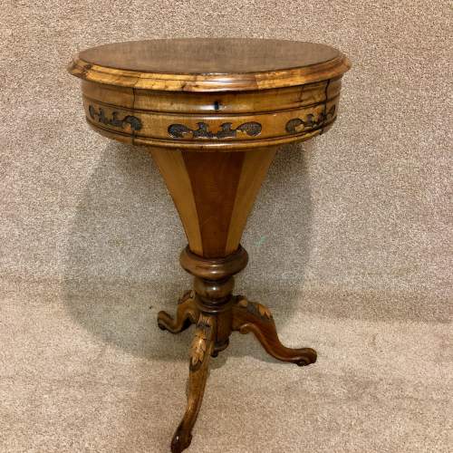 19th Century Walnut Circular Work Table image-1