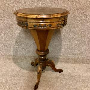 19th Century Walnut Circular Work Table