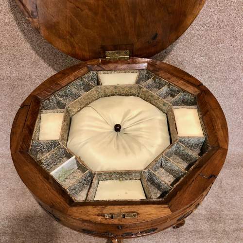 19th Century Walnut Circular Work Table image-5