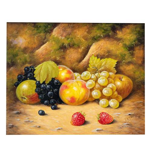 A Pair of Framed Oils on Board of Fruit on Mossy Bank image-5