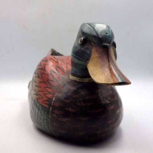 Vintage 20th Century Hand Painted & Carved Wooden Decoy Duck image-4