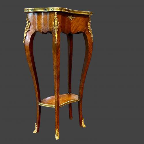 Fine Louis XV Gilt Metal Kingwood Work Table image-1