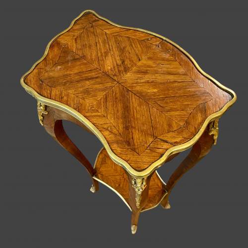 Fine Louis XV Gilt Metal Kingwood Work Table image-3