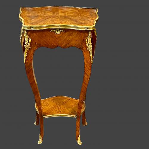 Fine Louis XV Gilt Metal Kingwood Work Table image-4