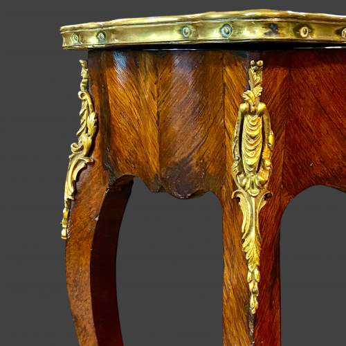 Fine Louis XV Gilt Metal Kingwood Work Table image-5