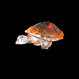 Lalique Amber Glass Turtle