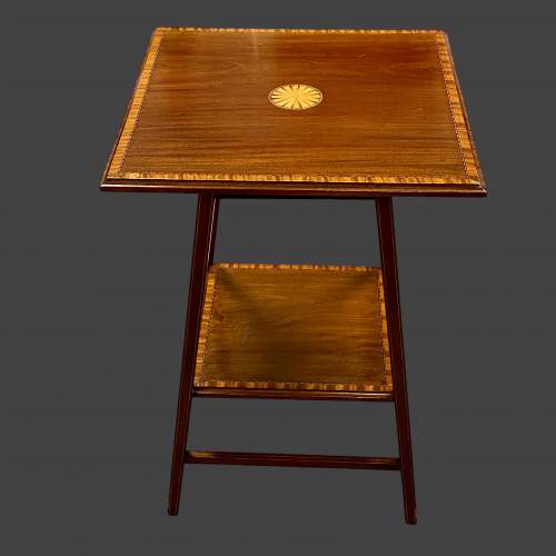 Edwardian Inlaid Mahogany Lamp Table image-1