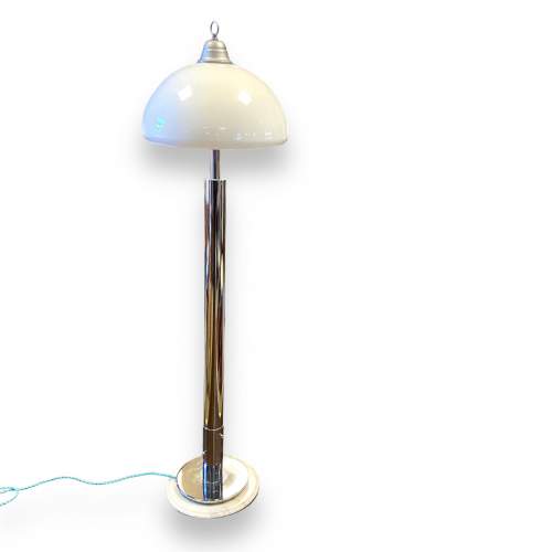 20th Century Chrome and Glass Mushroom Floor Lamp image-1