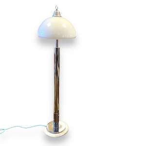 20th Century Chrome and Glass Mushroom Floor Lamp