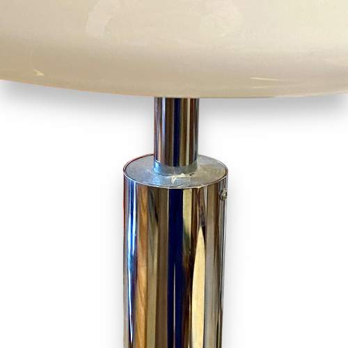 20th Century Chrome and Glass Mushroom Floor Lamp image-3