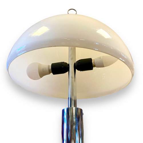 20th Century Chrome and Glass Mushroom Floor Lamp image-4