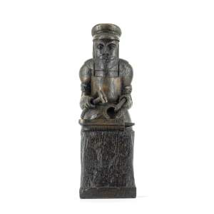 Well Carved Antique Oak Figure of a Blacksmith