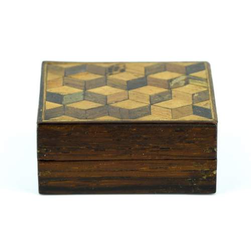 Lovely Antique Tunbridge Ware Stamp Box image-2