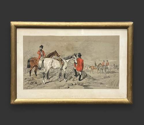 Set of Four Framed Lithograph Hunting Scenes image-2