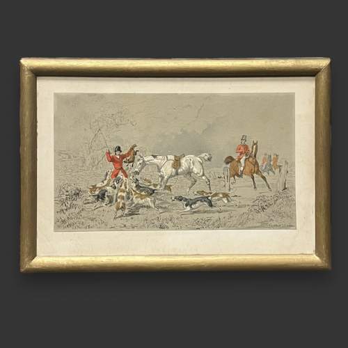 Set of Four Framed Lithograph Hunting Scenes image-5