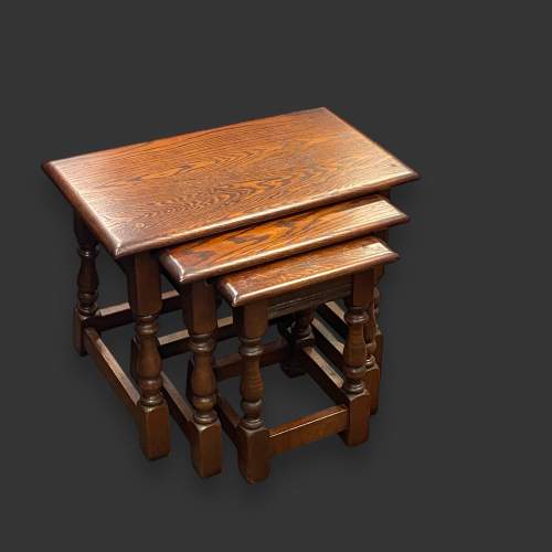 Nest of Oak Old Charm Tables image-1