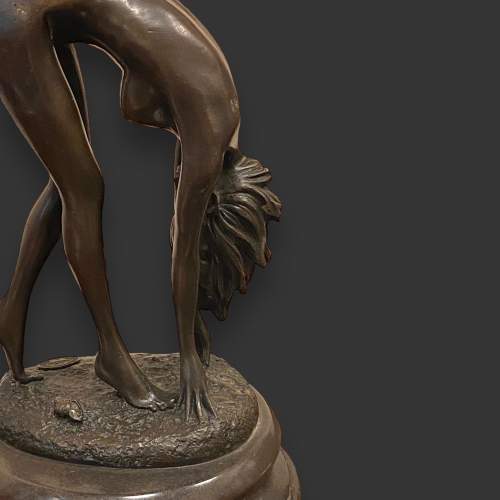 Signed 20th Century Bronze Nude on a Marble Base image-2