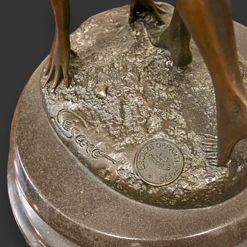 Signed 20th Century Bronze Nude on a Marble Base image-4