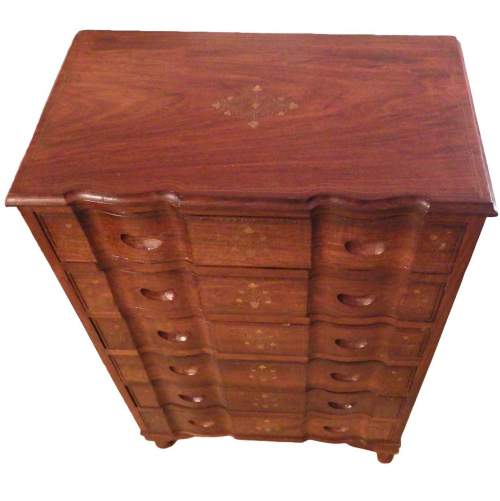 20th Century Anglo Indian Hardwood Brass Inlaid Chest of Drawers image-6