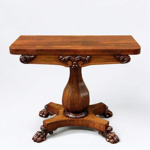 William IV Early 19th Century Rosewood Foldover Tea Table image-4