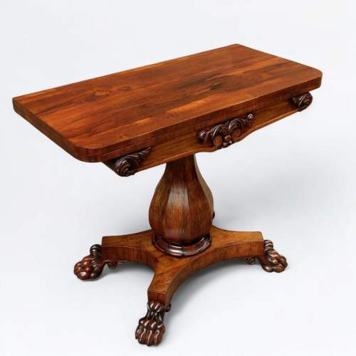 William IV Early 19th Century Rosewood Foldover Tea Table image-2