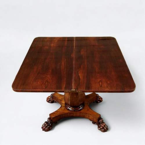 William IV Early 19th Century Rosewood Foldover Tea Table image-3