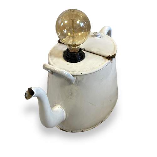 Large Enamel Kettle Upcycled Lamp image-2