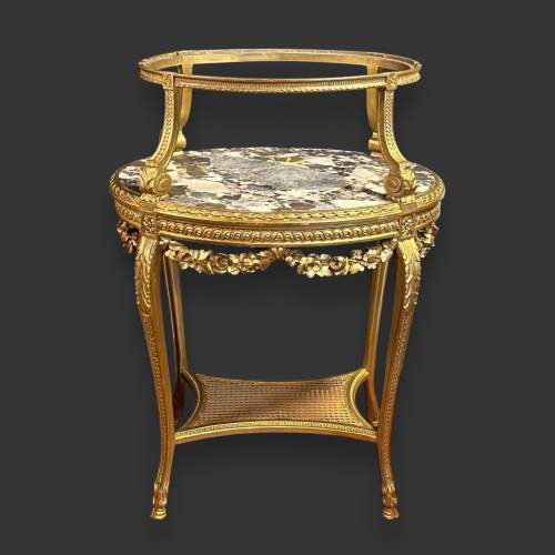 English Regency Period Gilt Wood and Marble Tray Top Etagere image-3