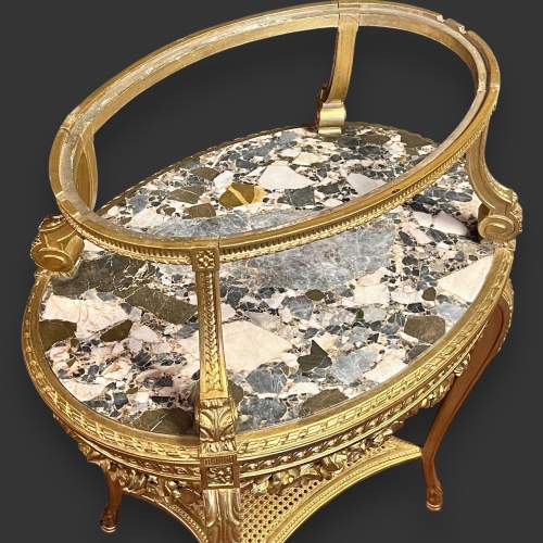 English Regency Period Gilt Wood and Marble Tray Top Etagere image-4